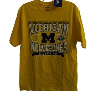 Champion Yellow Michigan Wolverines Sweet 16 Tee NWT Medium
